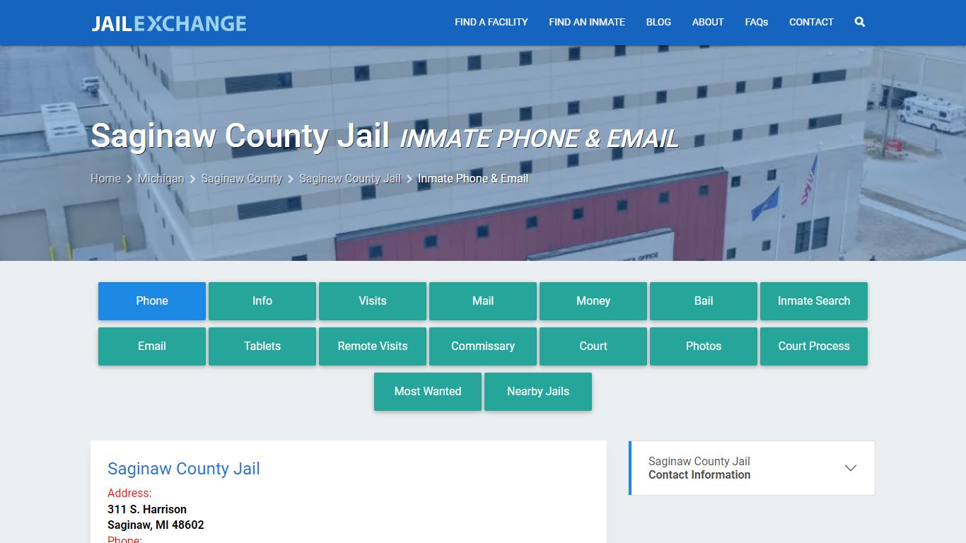 Inmate Phone - Saginaw County Jail, MI - Jail Exchange